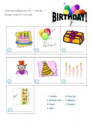 English Worksheet: Vocabuary of Birthdays!