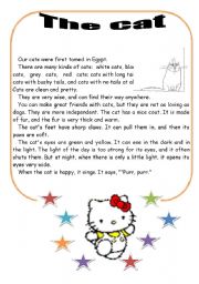 English Worksheet: The cat