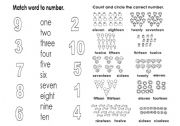 English Worksheet: numbers