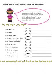 English Worksheet: read and answer