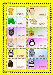 ZOO ANIMALS DOMINOE GAME