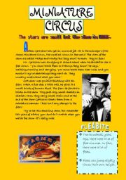 English Worksheet: miniature circus