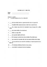 English worksheet: jane eyre test