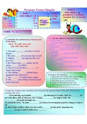 English Worksheet: Present  Tense Simple