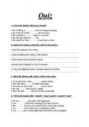 English Worksheet: quiz