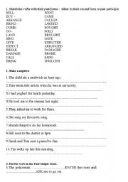 English Worksheet: Past Simple exercises