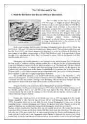 English Worksheet: The old man and the sea/the rime of the ancient mariner