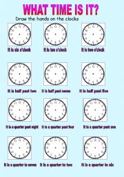 English Worksheet: What time is it?