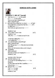 English Worksheet: Song by K.T. Tunstall: 