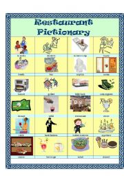 English Worksheet: Restaurant Vocabulary