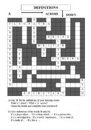 English Worksheet: Crosswords Relatives