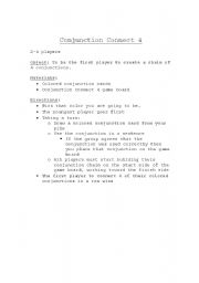 English Worksheet: Conjunction Connect 4
