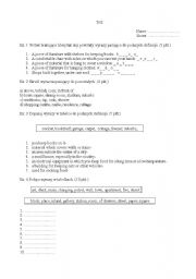 English Worksheet: testing vocabulary- home