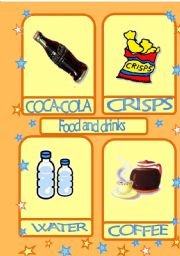English Worksheet: FOOD AND DRINKS-flashcards- 2/3