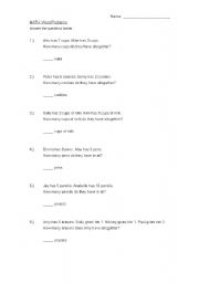 English worksheet: Easy Math Word Problems - Addition