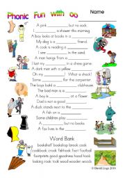 3 pages of Phonic Fun with oo: worksheet, story and key (#8)