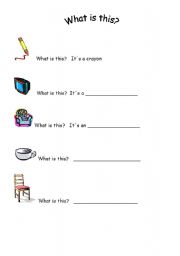 English Worksheet: What is this?