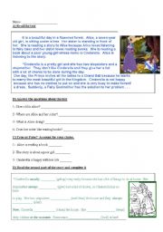 Alice and Cinderella (Reading comp, simple present, pres continuous and simple past