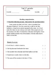 English Worksheet: dinosaurs exam