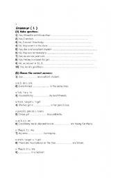 English worksheet: GRAMMAR