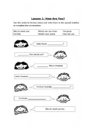 English Worksheet: How Are You?