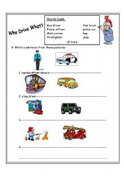 English worksheet: write a present simple  sentences 