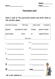 English Worksheet: Punctuation marks