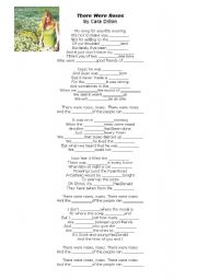 English Worksheet: There were roses by Cara Dillon