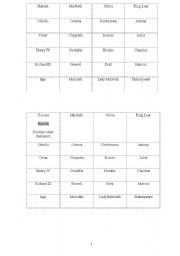 English worksheet: Shakespearian Ice Breaker 