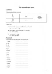 English Worksheet: the past continuous 