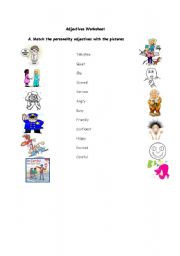 English worksheet: ADJECTIVES