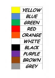 English Worksheet: Colours