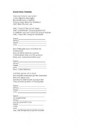 English worksheet: Sweet Home Alabama