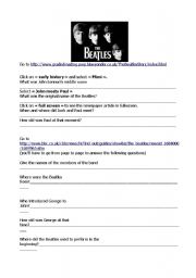 English Worksheet: The Beatles : webquest