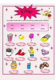 English Worksheet: Food taste