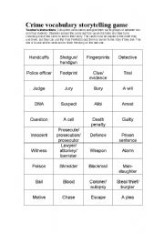 English Worksheet: Crime Vocabulary Storytelling