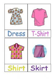 English Worksheet: Clothes Fashcards