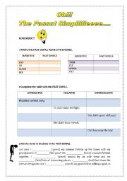 English worksheet: remenbering the past simple