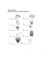 English Worksheet: States of Matter (Solid, Liquid, Gas)