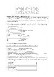 English Worksheet: past tense