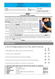 English Worksheet: Anorexia