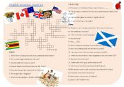 English Worksheet: English speaking countries