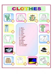 English Worksheet: Clothes