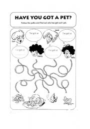 English Worksheet: Have you got a pet?