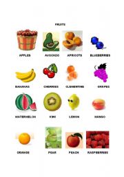 English worksheet: FRUITS