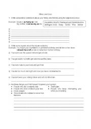English Worksheet: Comparatives and regrets with should
