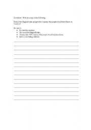 English Worksheet: New England States Essay