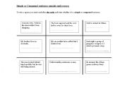 English worksheet: Simple or Compound sentences (noughts and crosses)