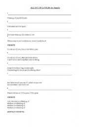 English Worksheet: All out of Love