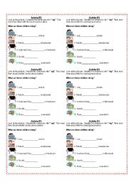 English Worksheet: Present Continuous activity